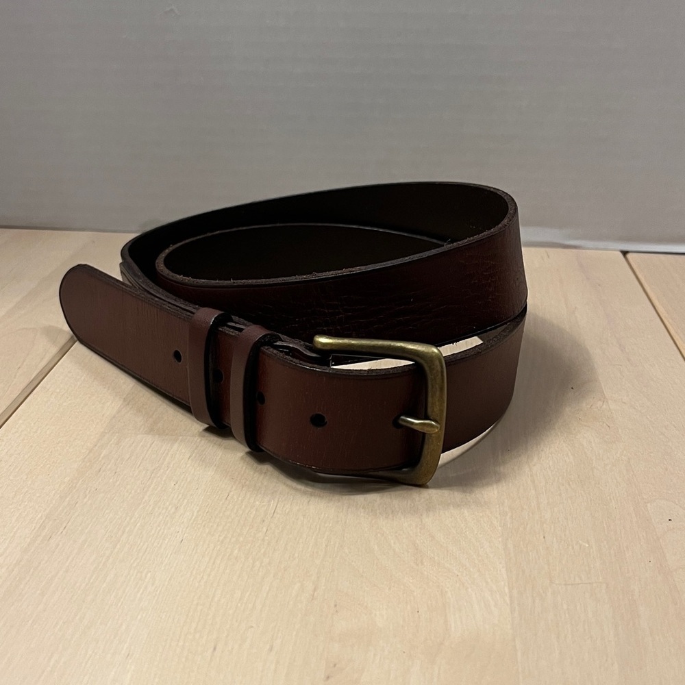 Polo Ralph Lauren Dark Brown Leather Belt w/ Brass Hardware Men’s Size 40 - EUC